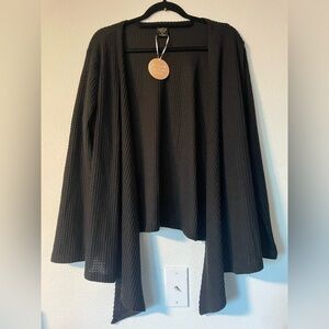 NWT Laila Ali Open Black Light cardigan Sweater Size 1X